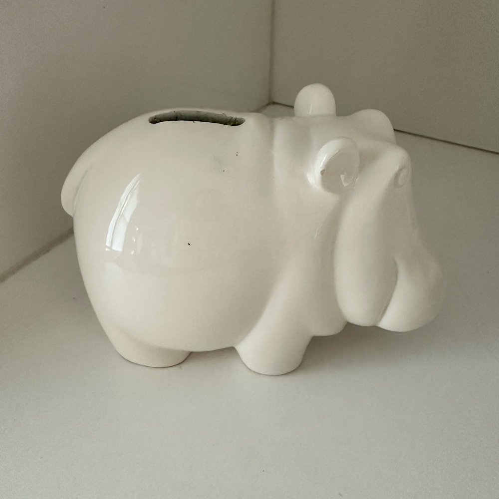 Tiffany & Co White Ceramic Piggy Bank Art Piece
